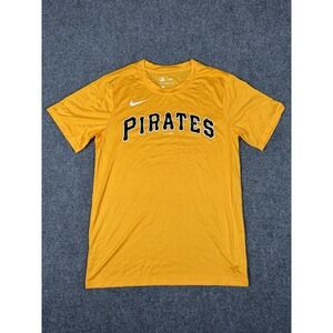 Nike Dri Fit Pittsburgh Pirates Shirt Mens Small Yellow Short Sleeve MLB